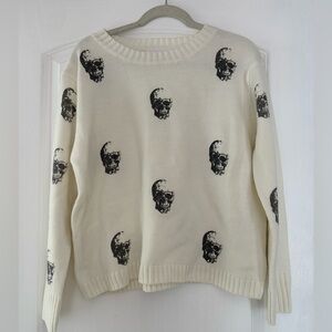 Panache Cream Skull Print Sweater